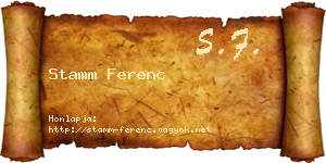 Stamm Ferenc névjegykártya